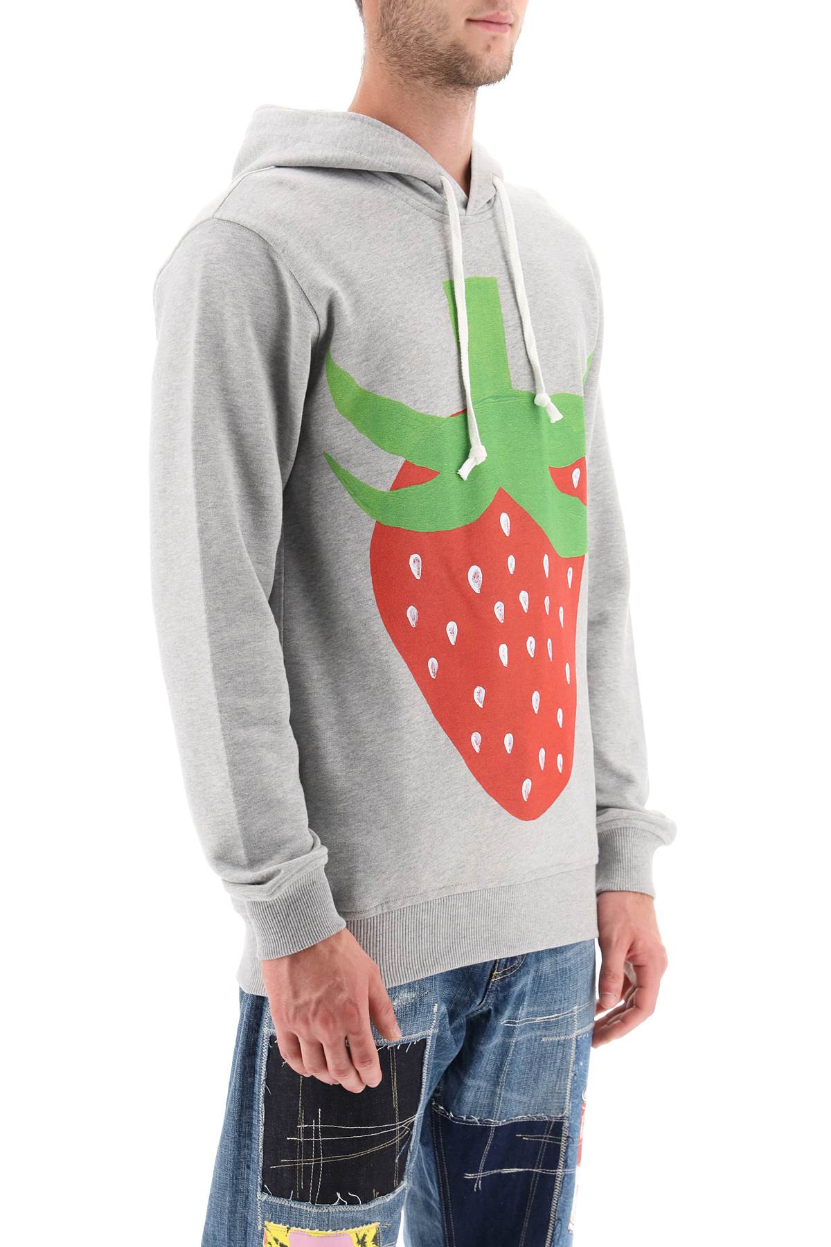 Shop Comme Des Garçons Shirt Strawberry Printed Hoodie In Top Grey (grey)