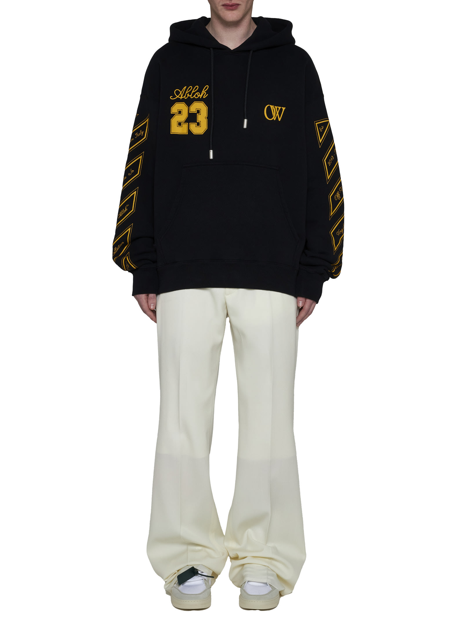 Shop Off-white Sweater In Black Gold Fusion