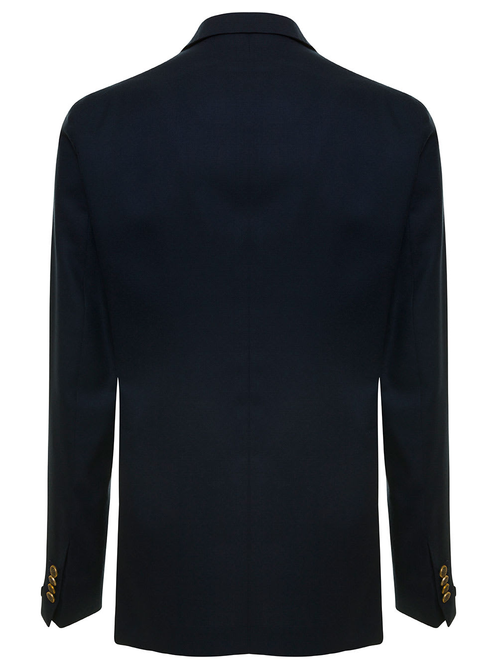 Shop Tagliatore Blue Double-breasted Jacket With Golden Buttons Man