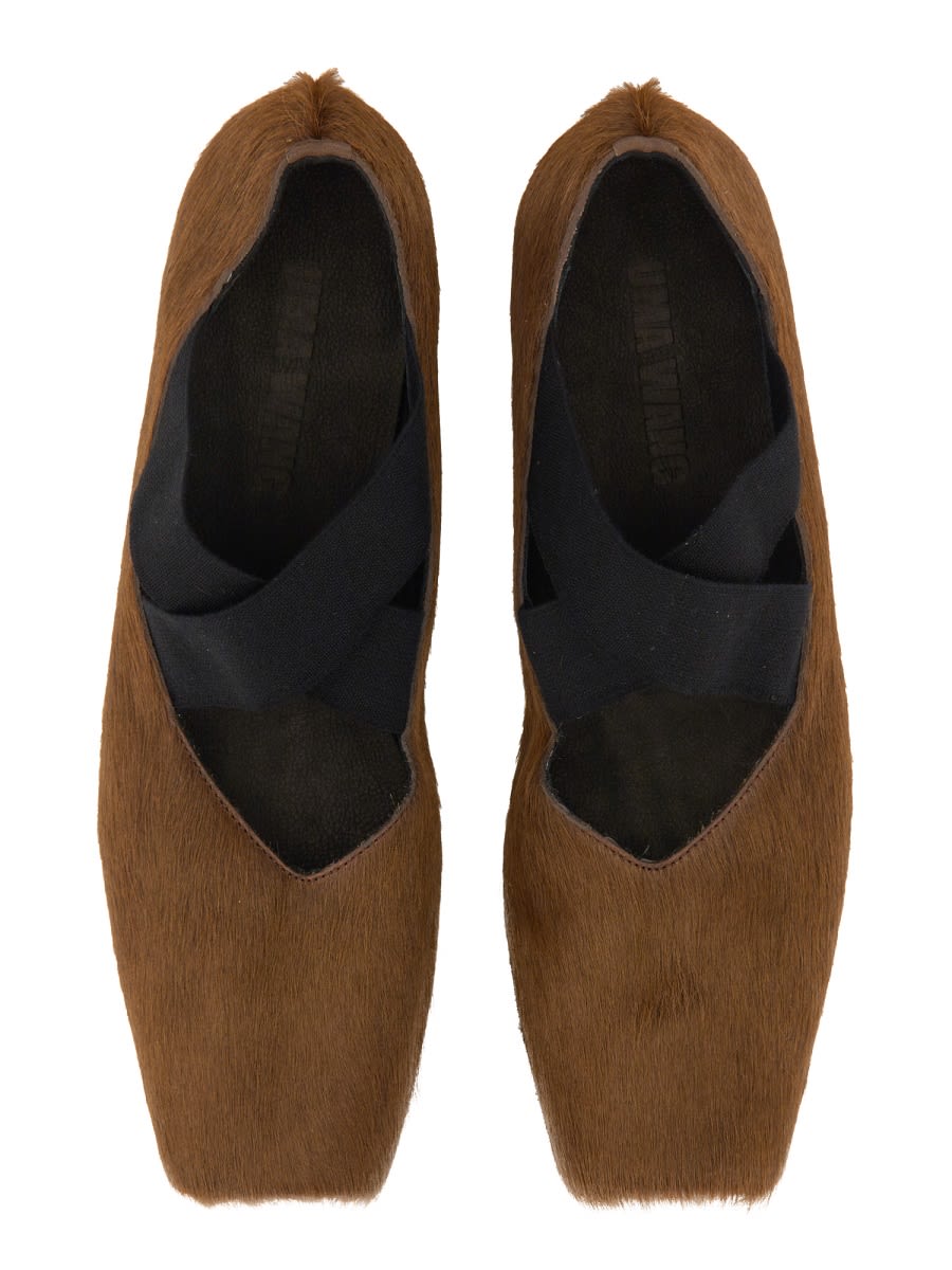 Shop Uma Wang Ballerina With Elastic In Dark Brown