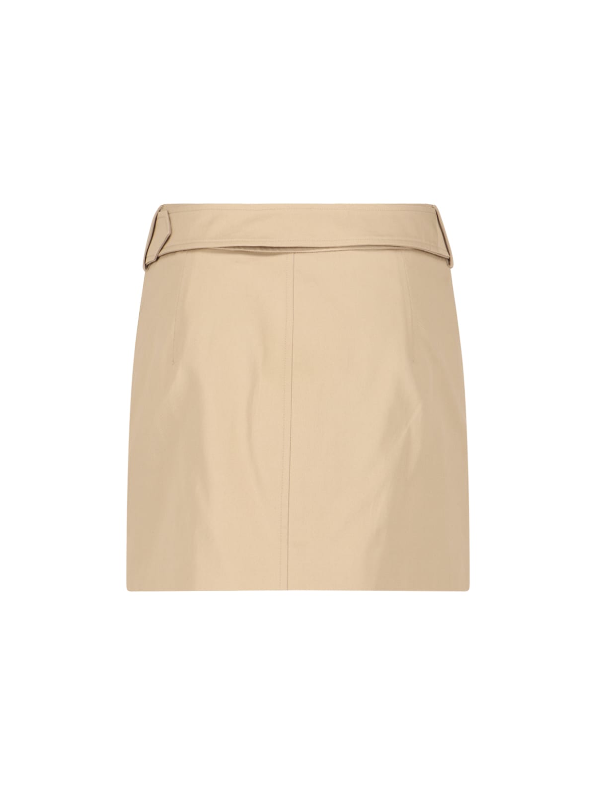 Shop Burberry Trench Miniskirt In Beige