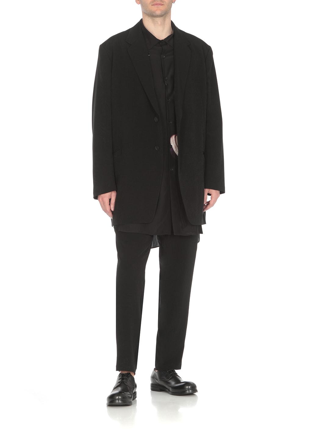 Shop Yohji Yamamoto Tuxedo Trousers In Black