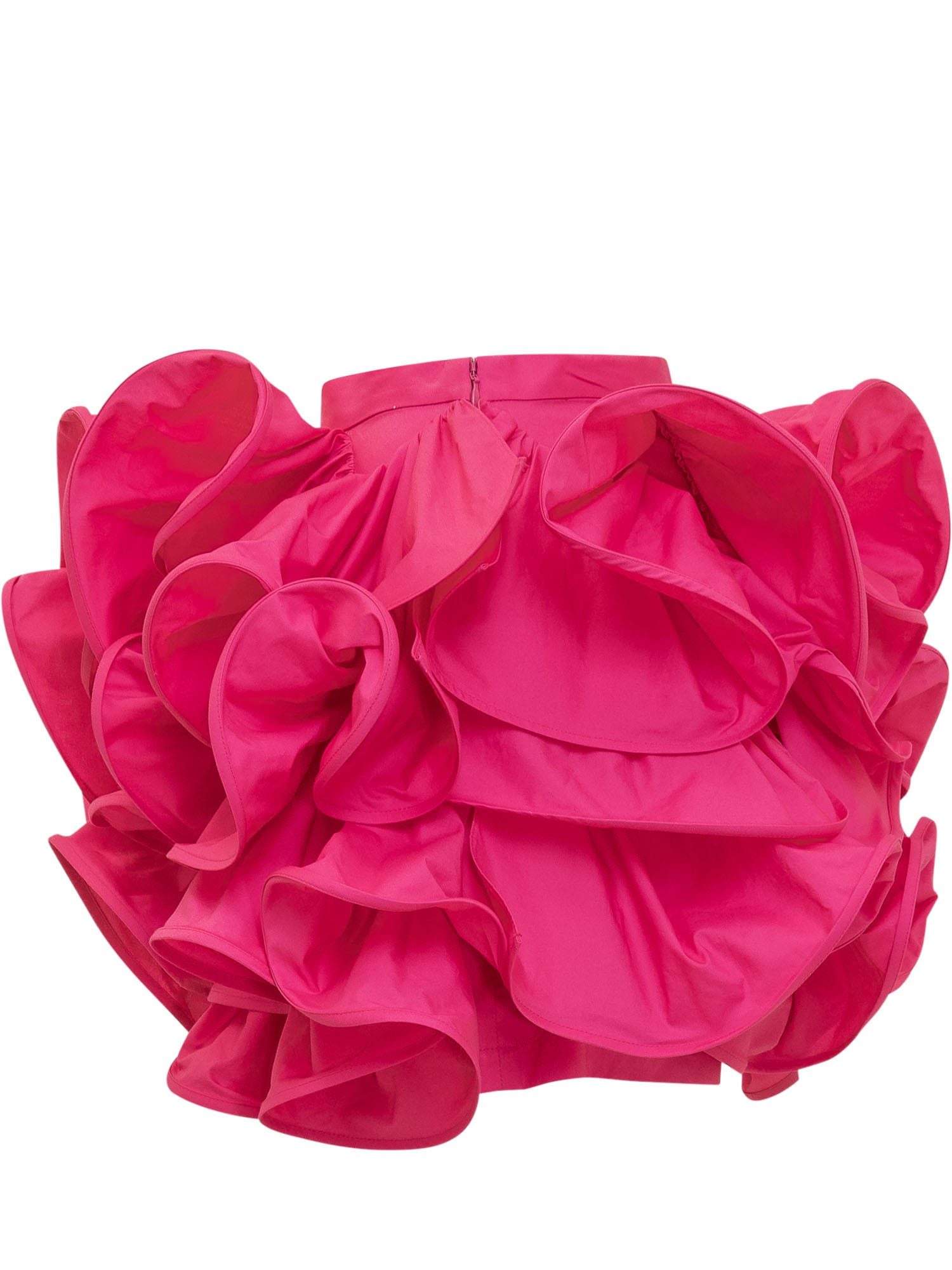 Shop Rochas Multi Ruffles Shorts In Bright Pink