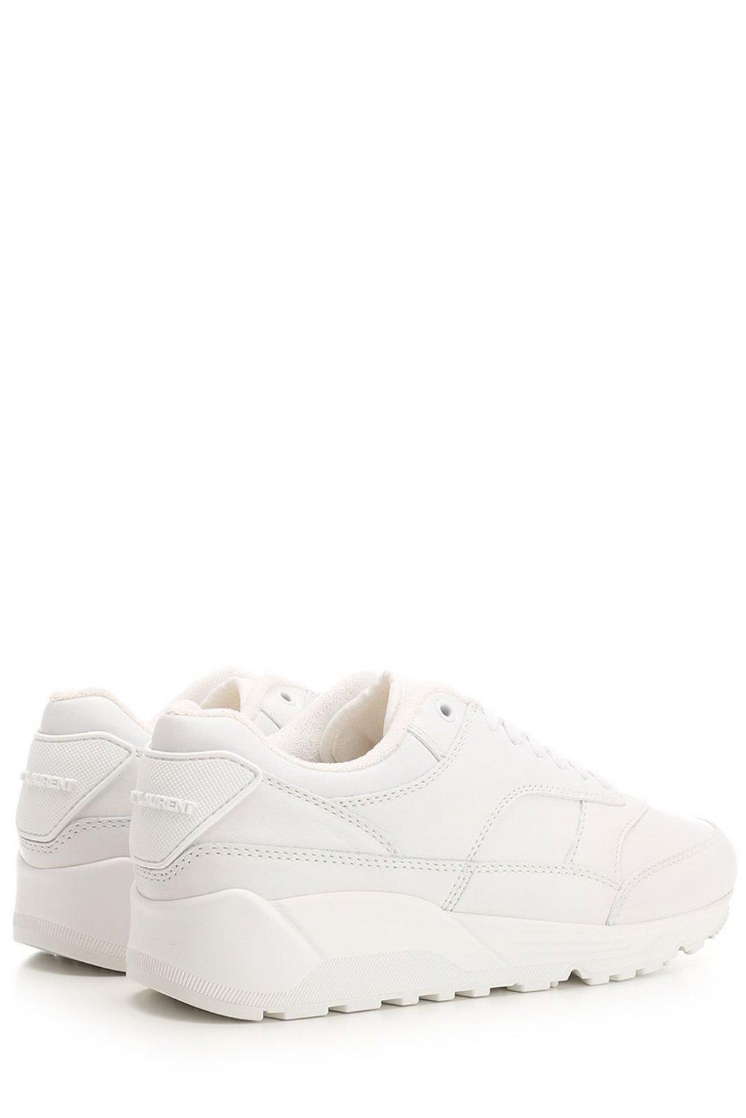 Shop Saint Laurent Bump Lace-up Sneakers In White