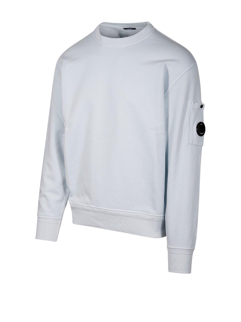 Shop C.p. Company Crewneck Sleeved Sweatshirt In Azzurro