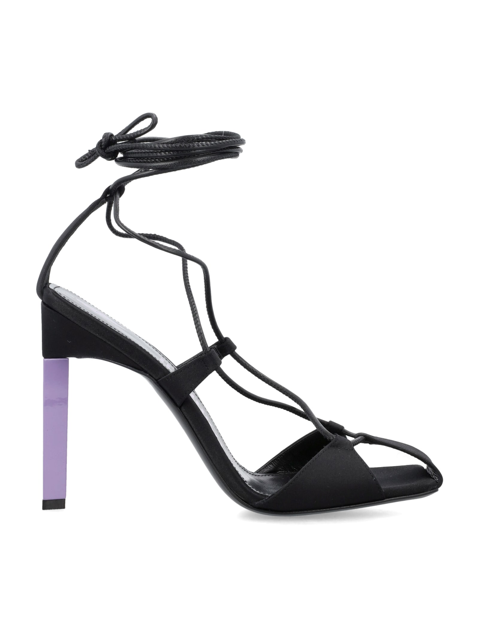 Shop Attico Adele Lace-up Sandal 105 In Black Mauve