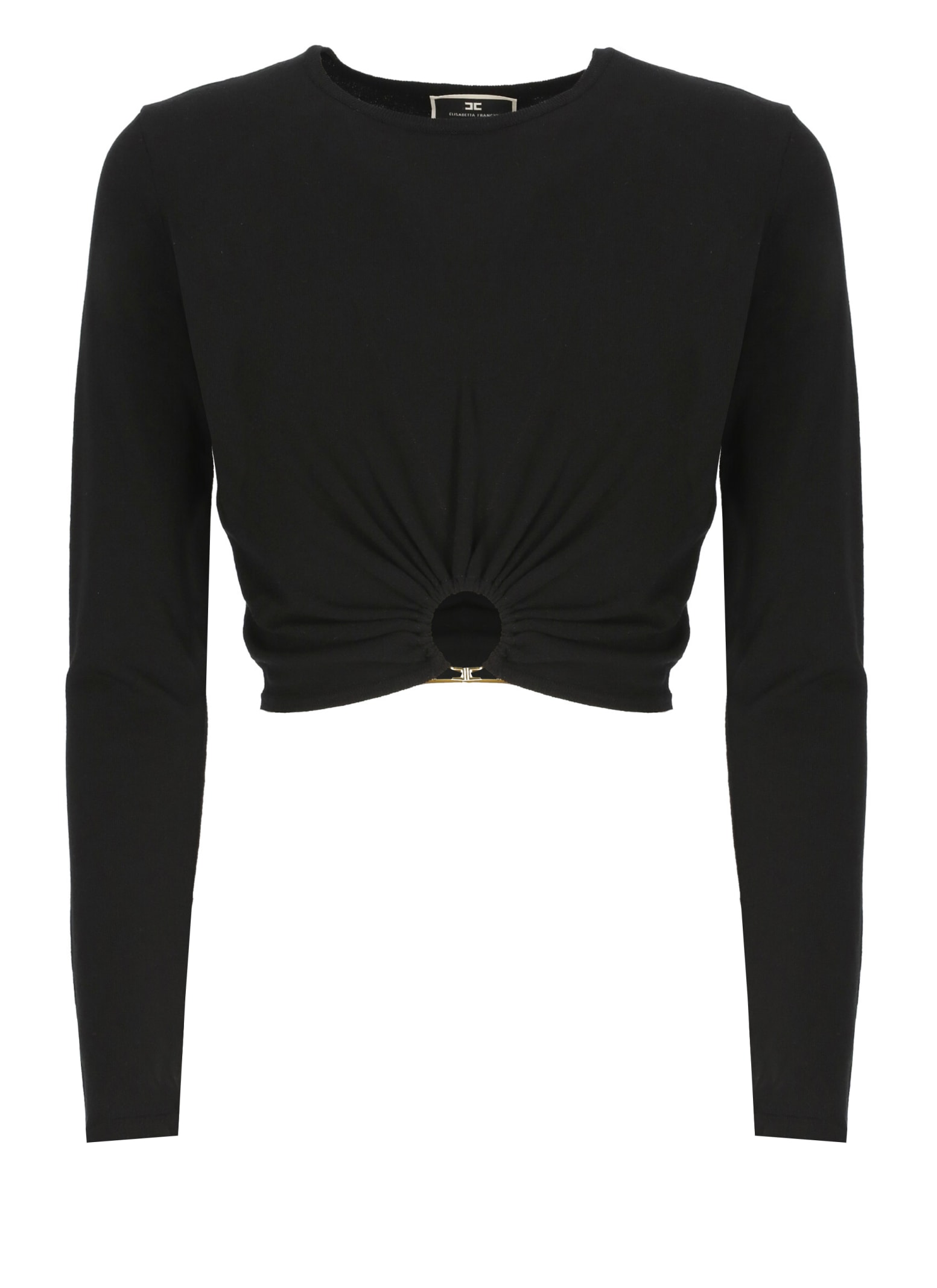 Shop Elisabetta Franchi Viscose Sweater In Black