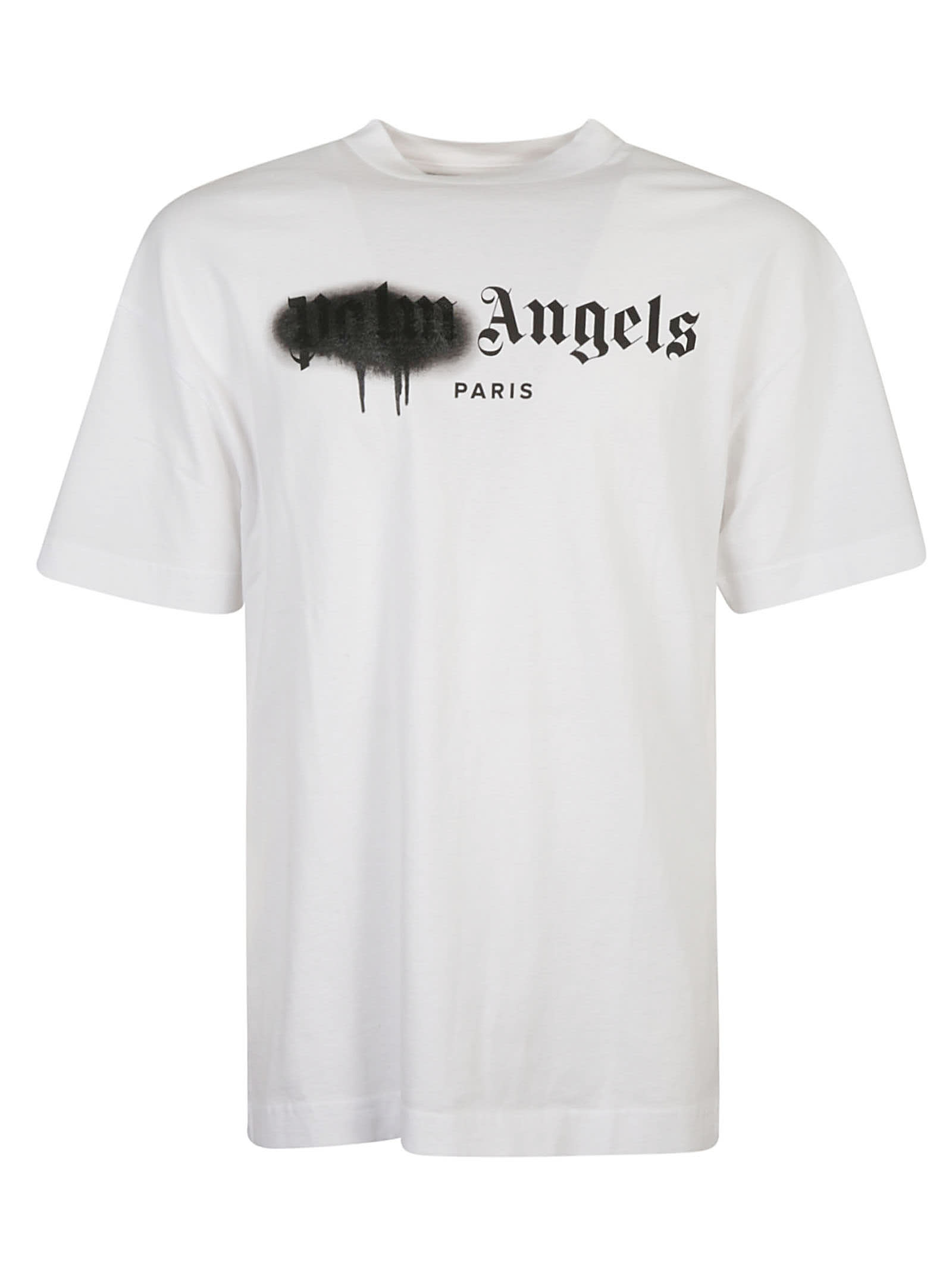 PALM ANGELS PARIS SPRAYED LOGO T-SHIRT,11869862