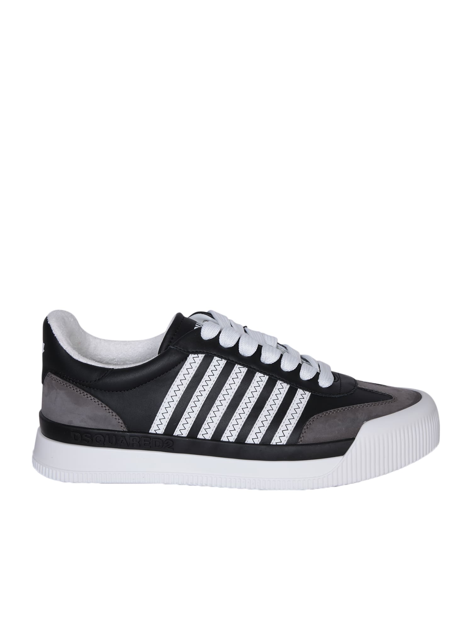 Shop Dsquared2 New Jersey Black/white Sneakers