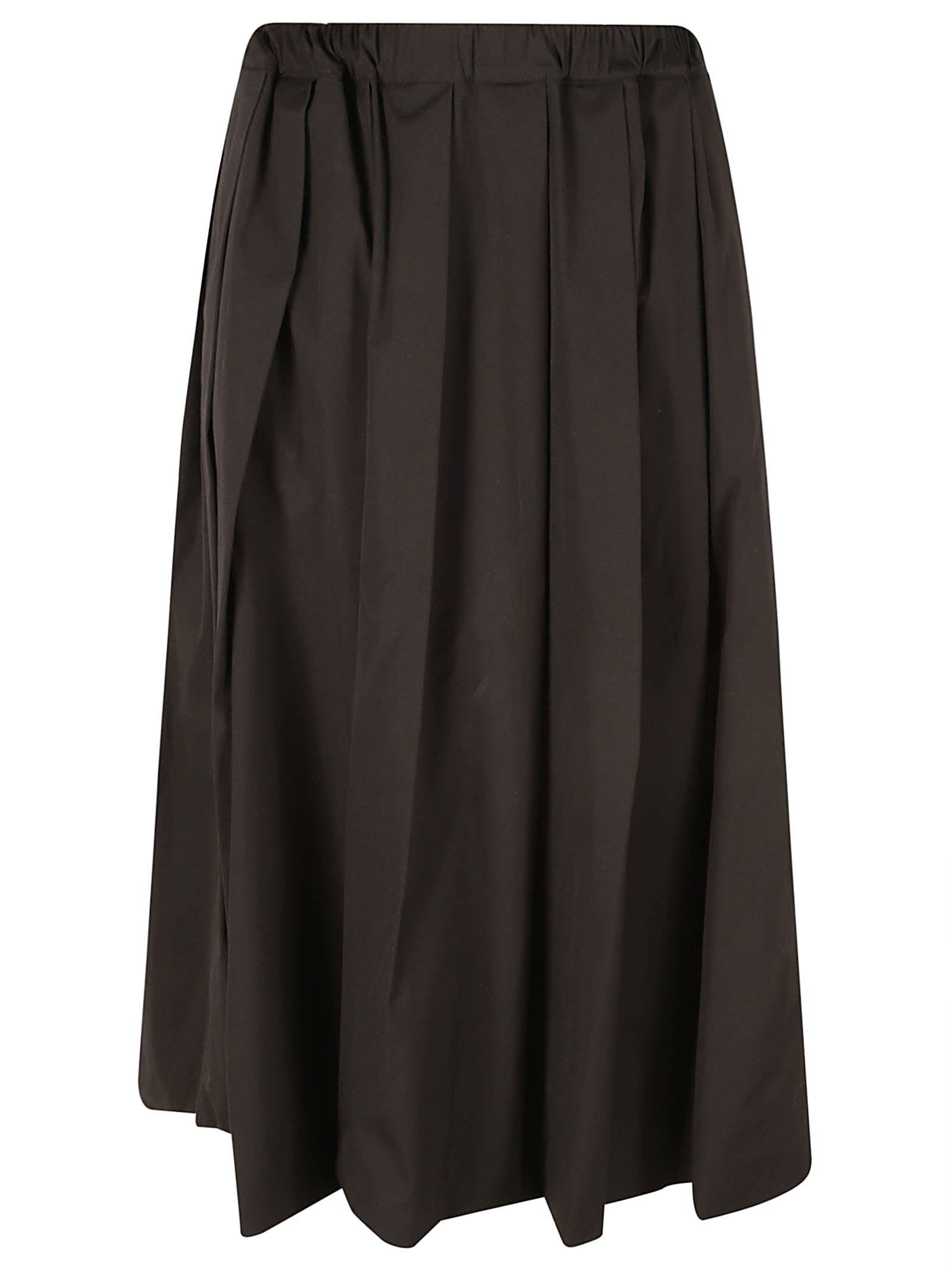 Shop Fabiana Filippi Elastic Waist Pleated Skirt In Black
