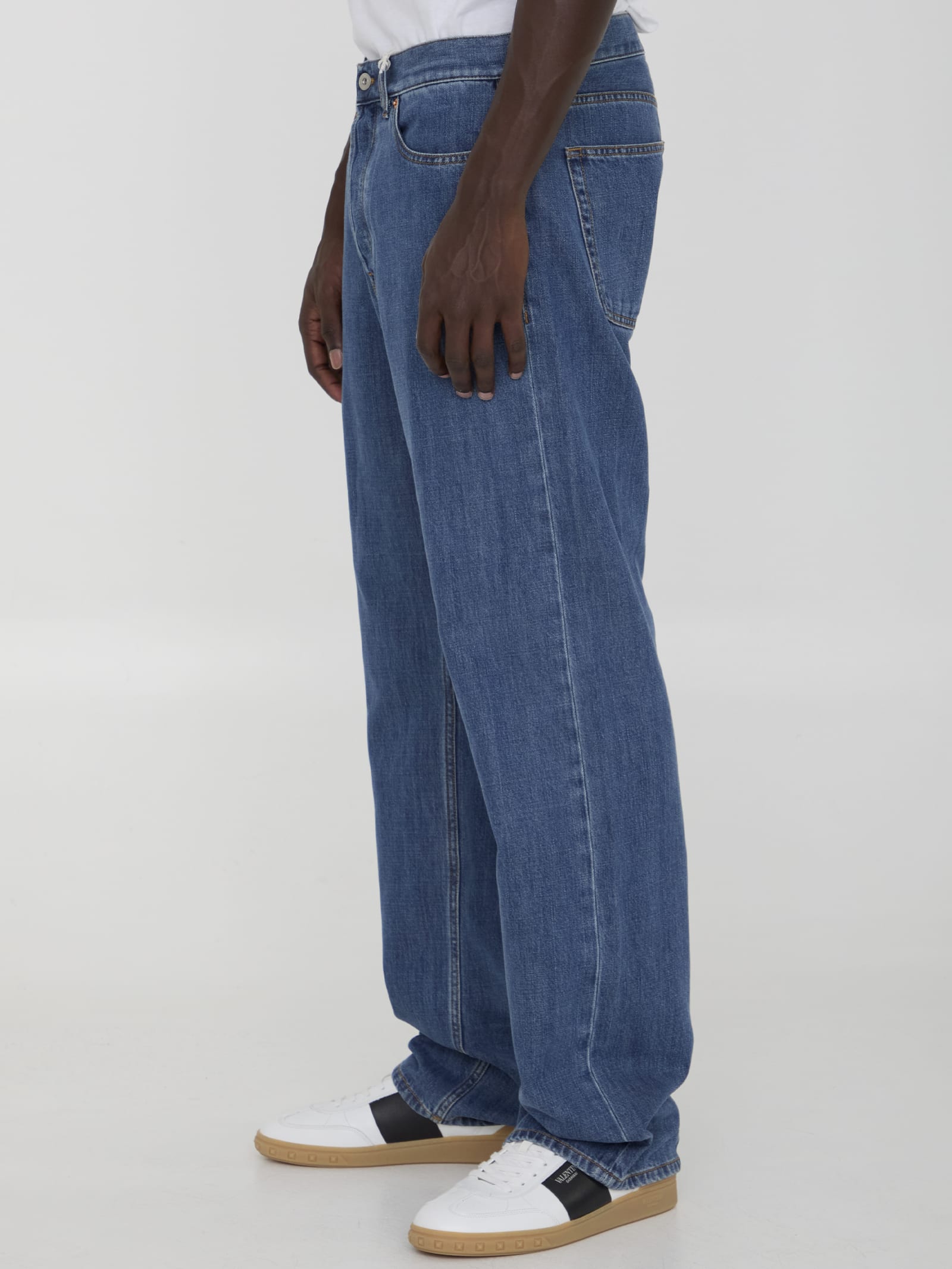 Shop Valentino Denim Jeans In Blue