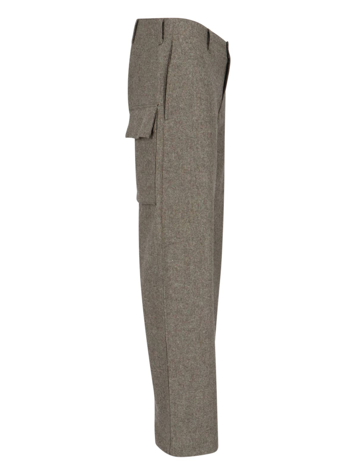 Ten C Straight Trousers With Belt Loops And Pockets In Green