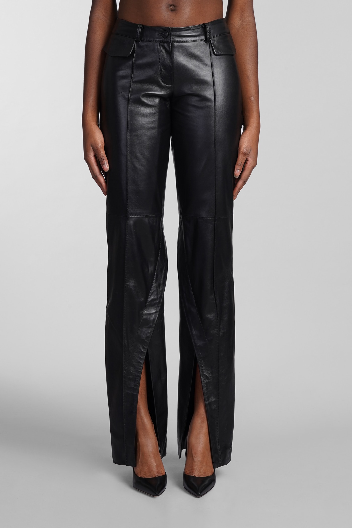 THE MANNEI VENTURA PANTS IN BLACK LEATHER