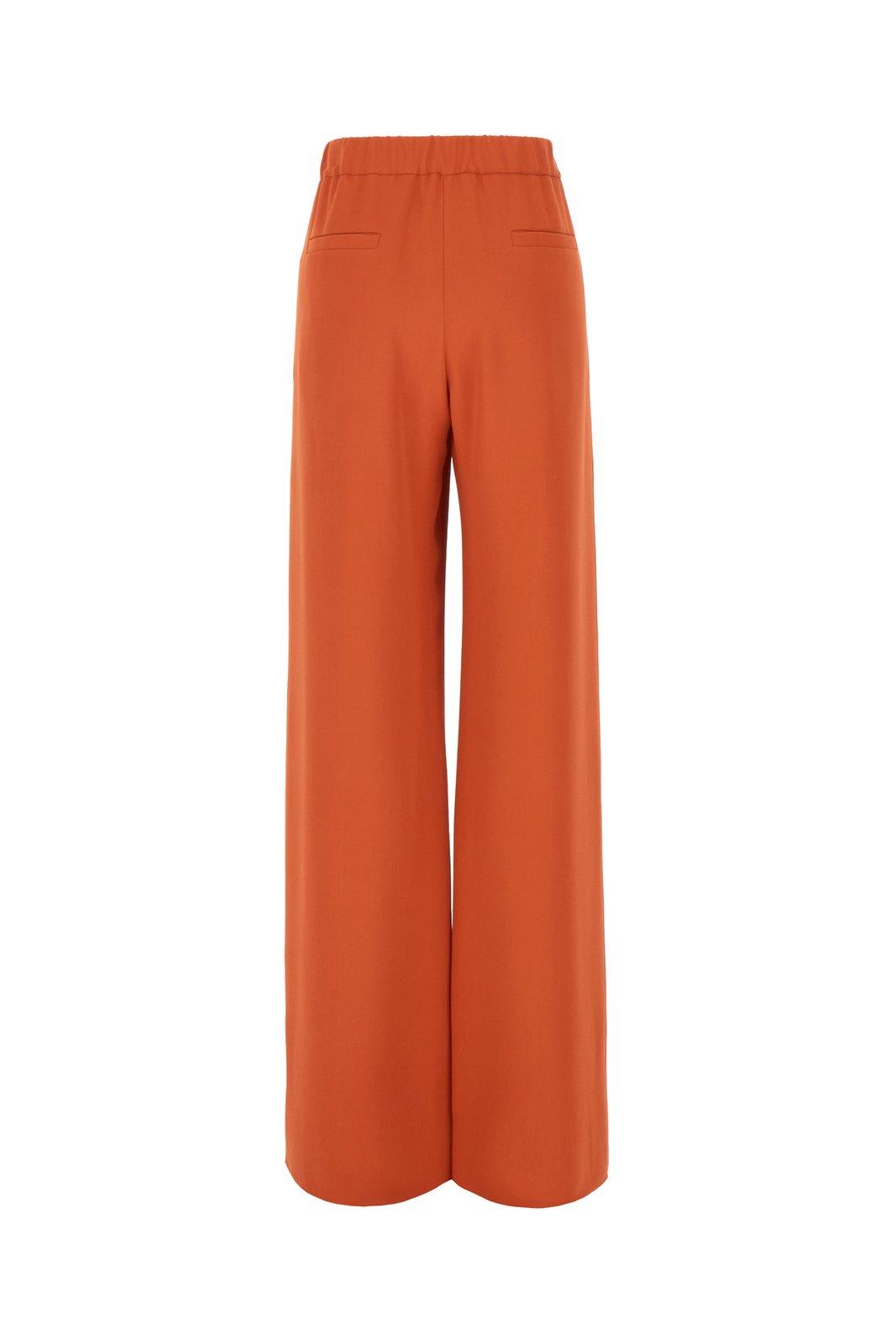 Shop Valentino High Waist Wide Leg Trousers In Orange