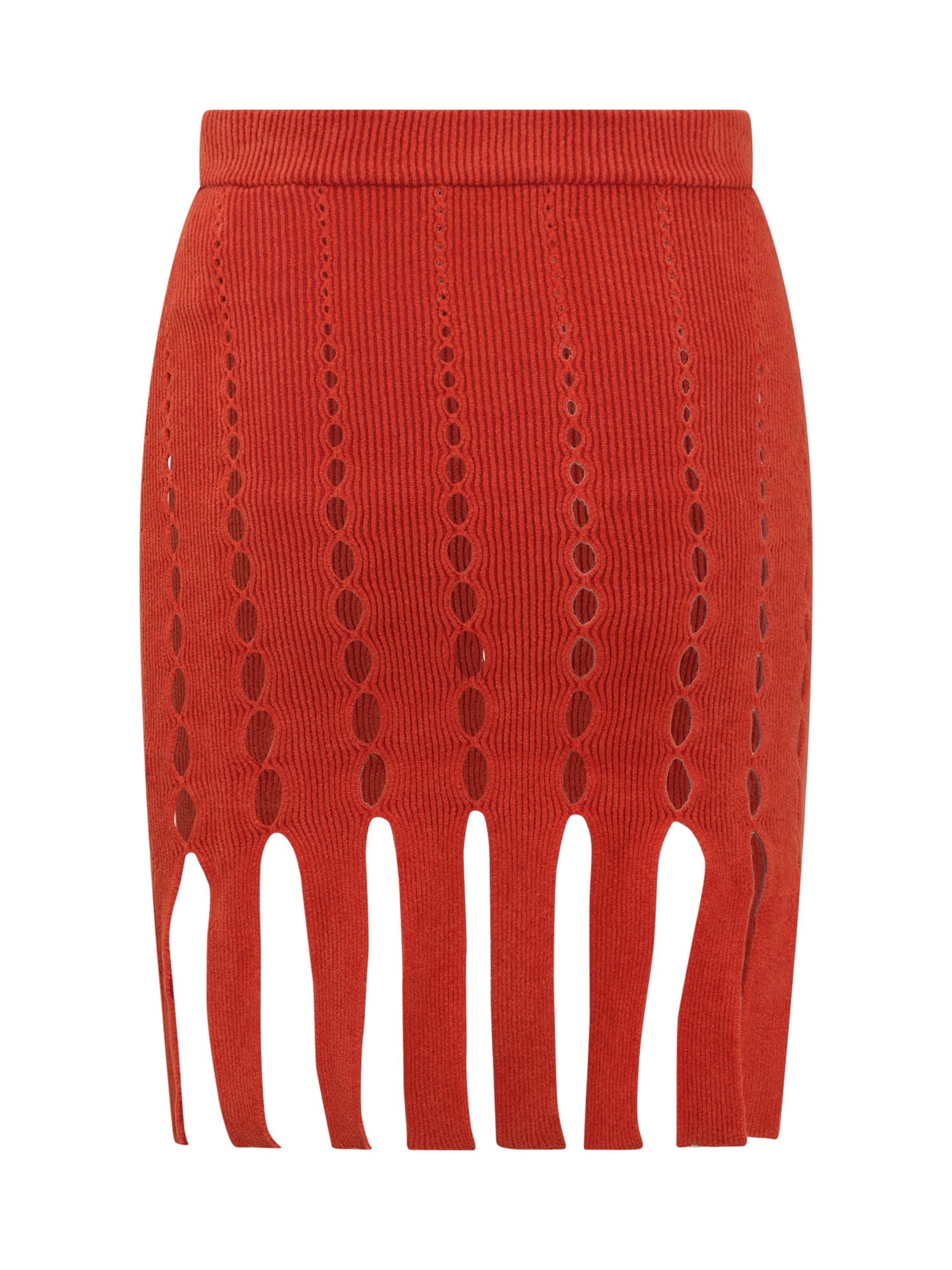 Shop Ambush Cut Out Knitted Skirt In Valiant Poppy
