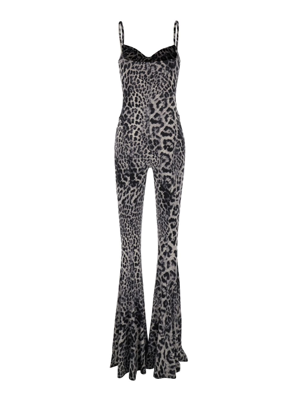 Norma Kamali Brown Leopard Print Jumpsuit In Multi