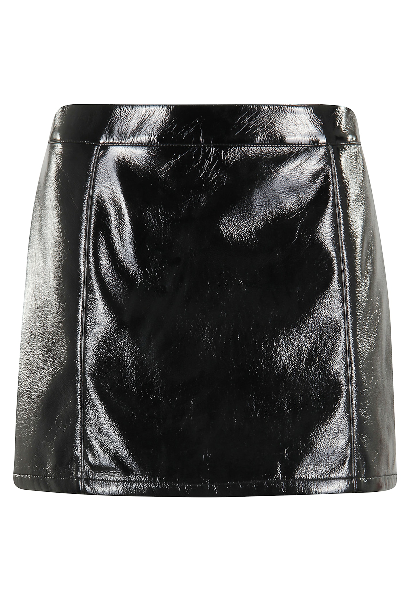 Michael Michael Kors Fx Patent Micro Miniskirt In Black