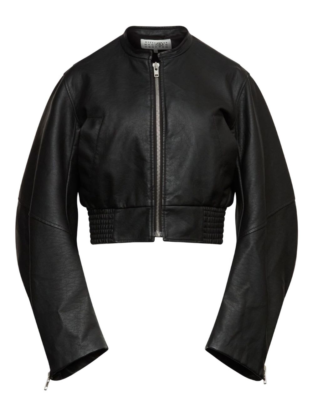 Mm6 Maison Margiela Leather-effect Zip-pocket Bomber Jacket