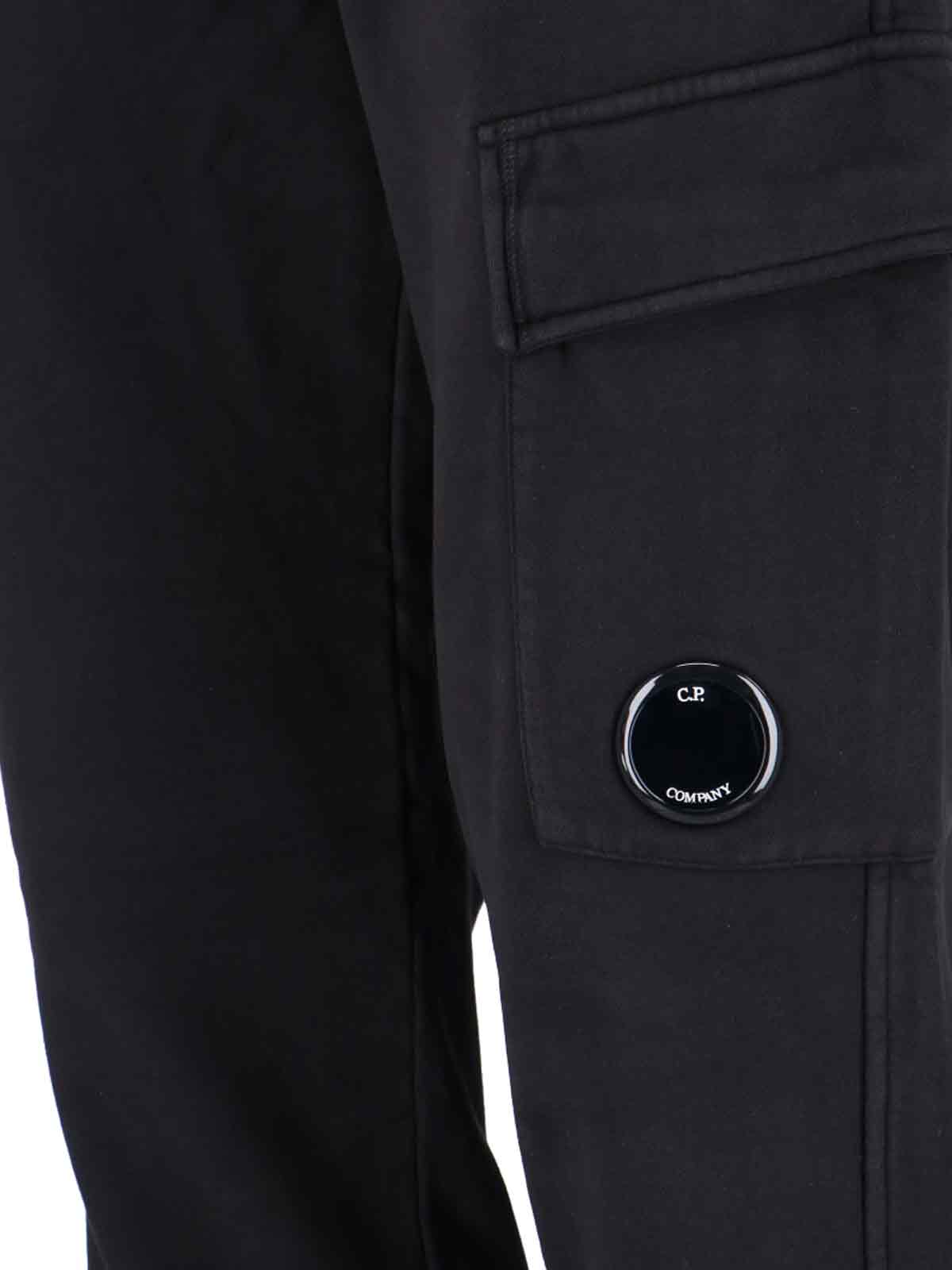C.p. Company Utility Trousers With Elastic Waistband And Cargo Pocket In Black