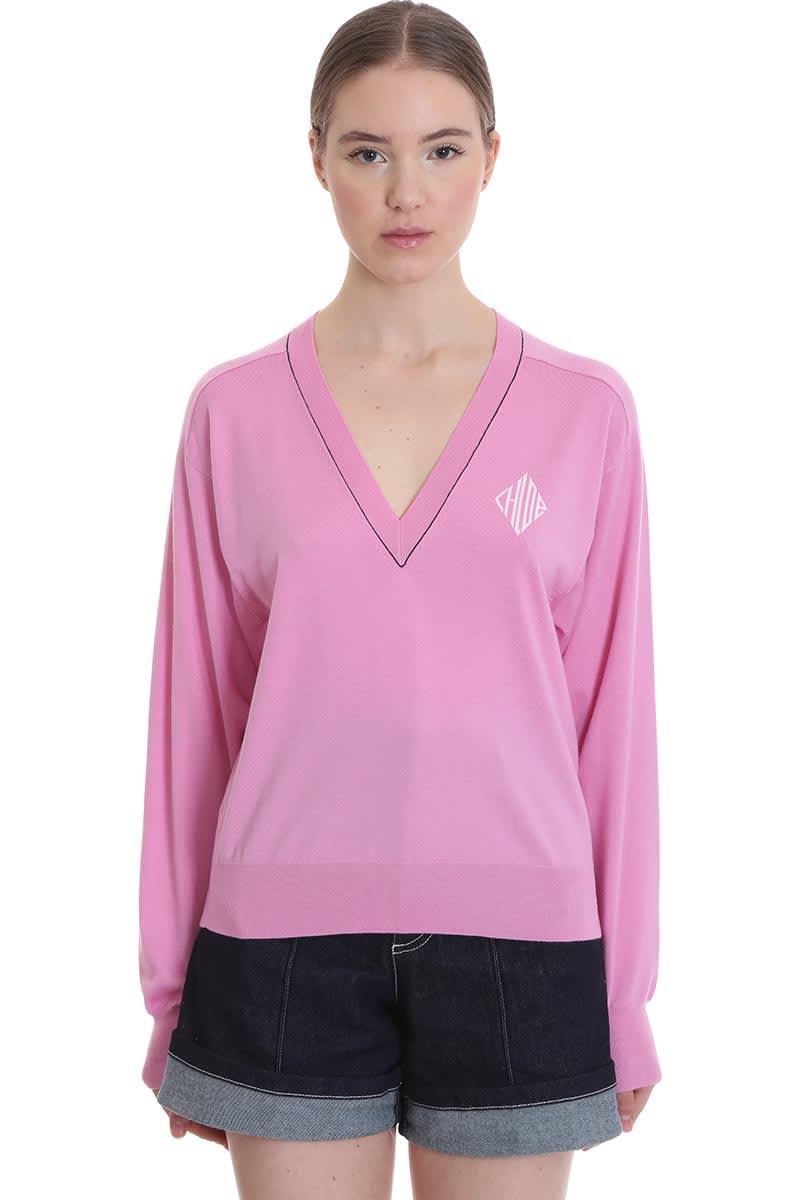 Chloé Knitwear In Rose-pink Wool
