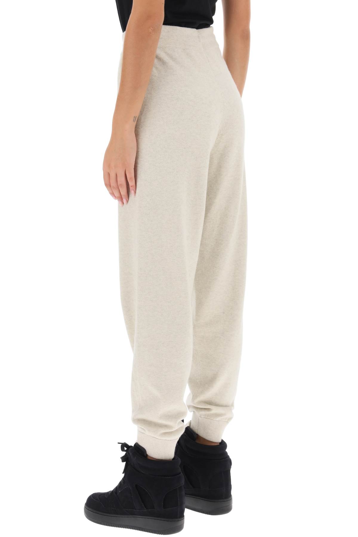 Shop Marant Etoile Kira Knitted Jogger Pants In Light Grey (white)