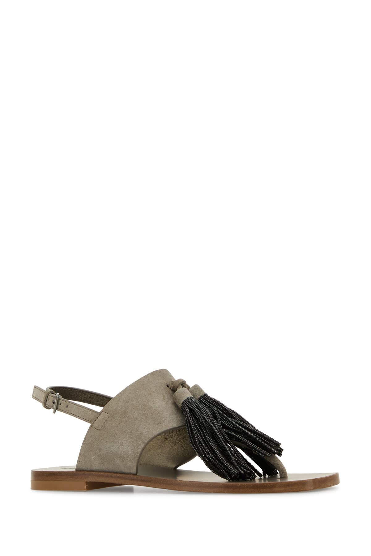 Brunello Cucinelli Chic Tassel Detail Flat Sandals