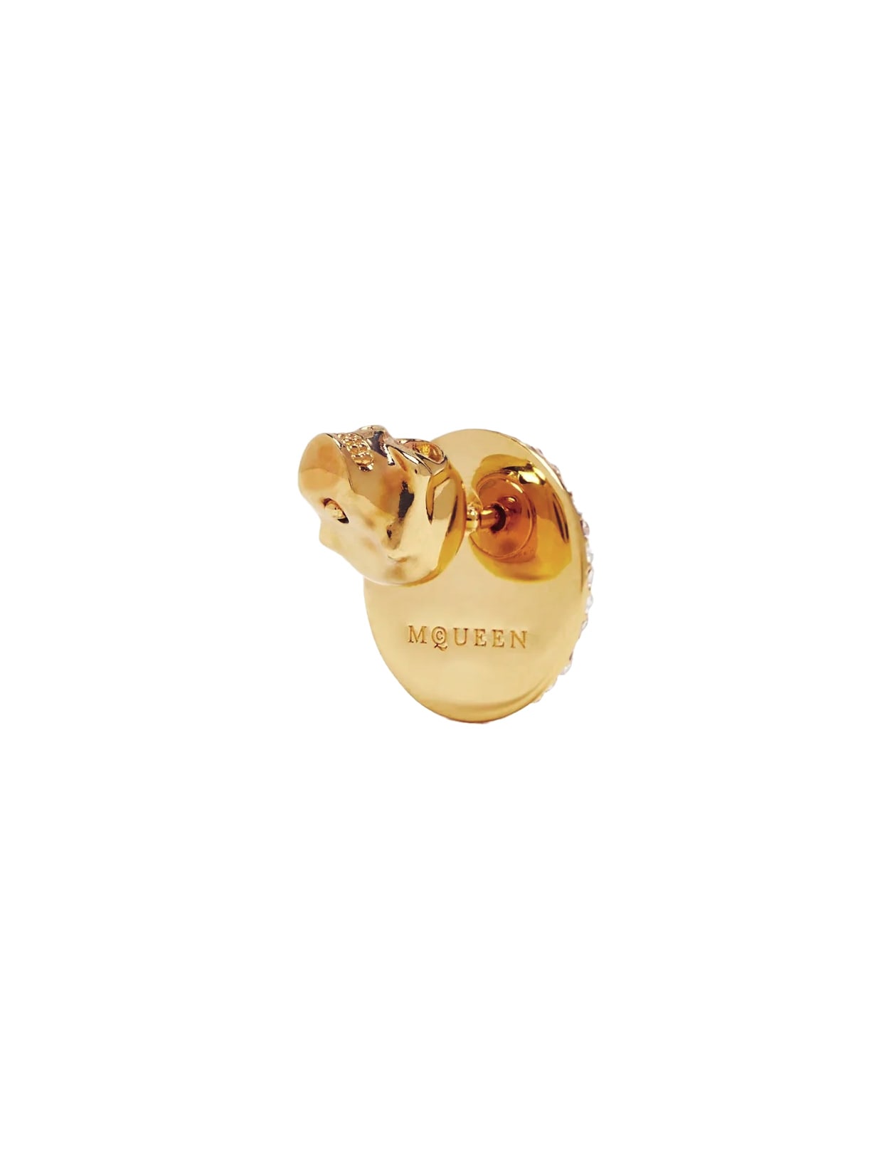 Shop Alexander Mcqueen Gold Sovereign Skull Earrings In Golden