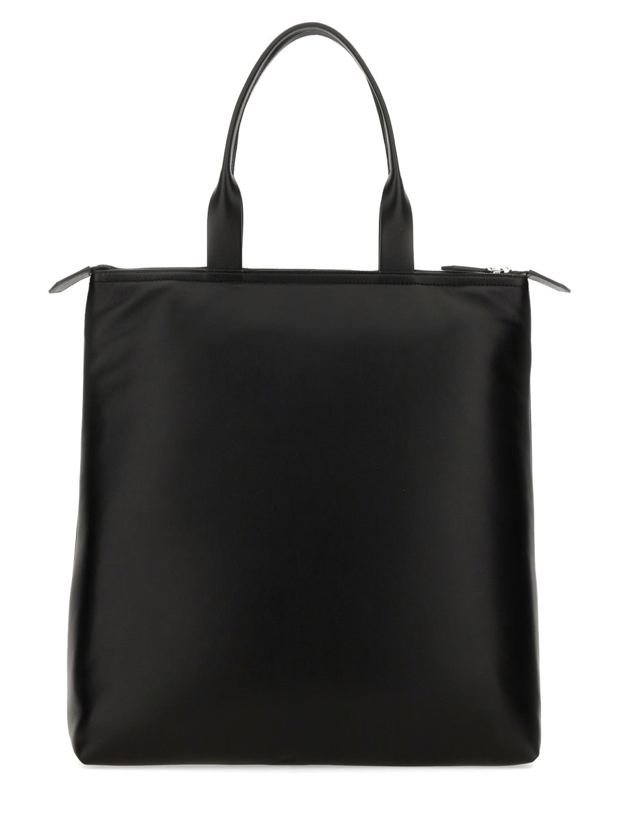 Dolce & Gabbana Logo Printed Zipped Tote Bag In Nero