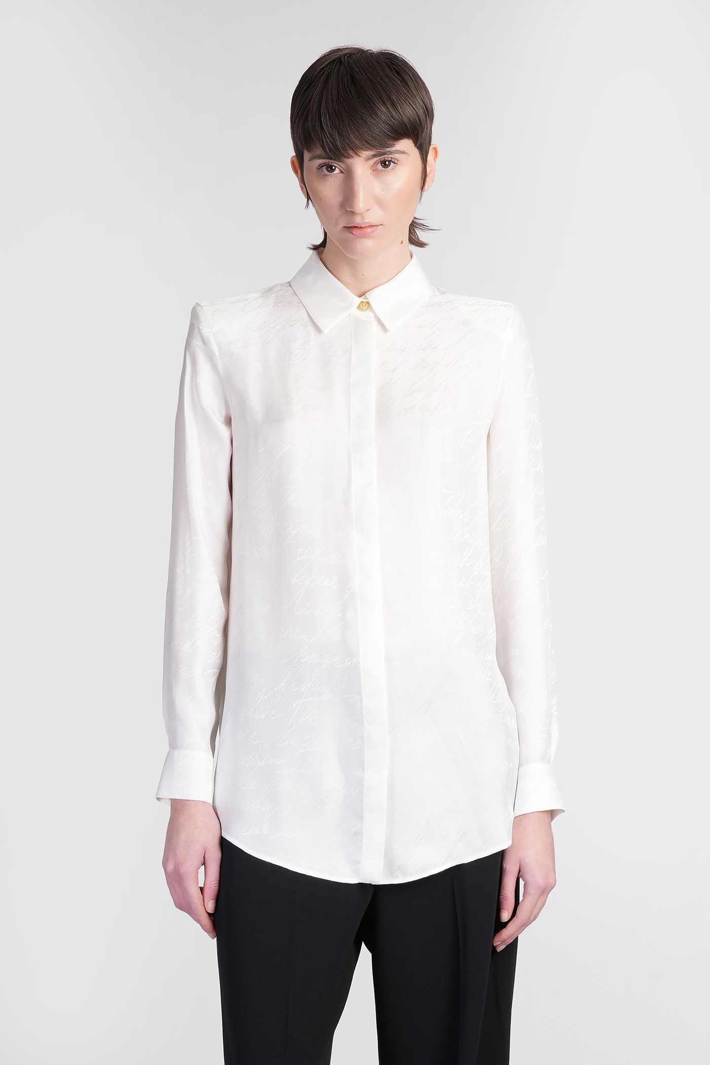 BALMAIN SHIRT IN WHITE VISCOSE 