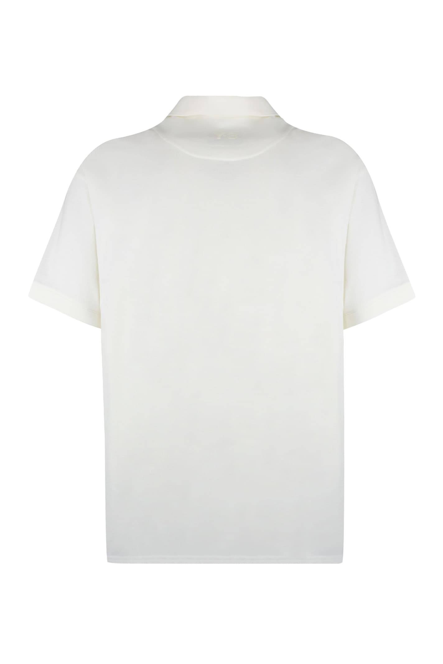 Shop Y-3 Cotton-piqué Polo Shirt In Ivory