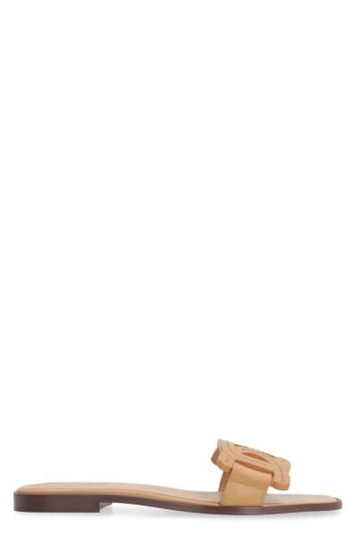 Tod's Kate Chain Detail Slide Sandal In Beige