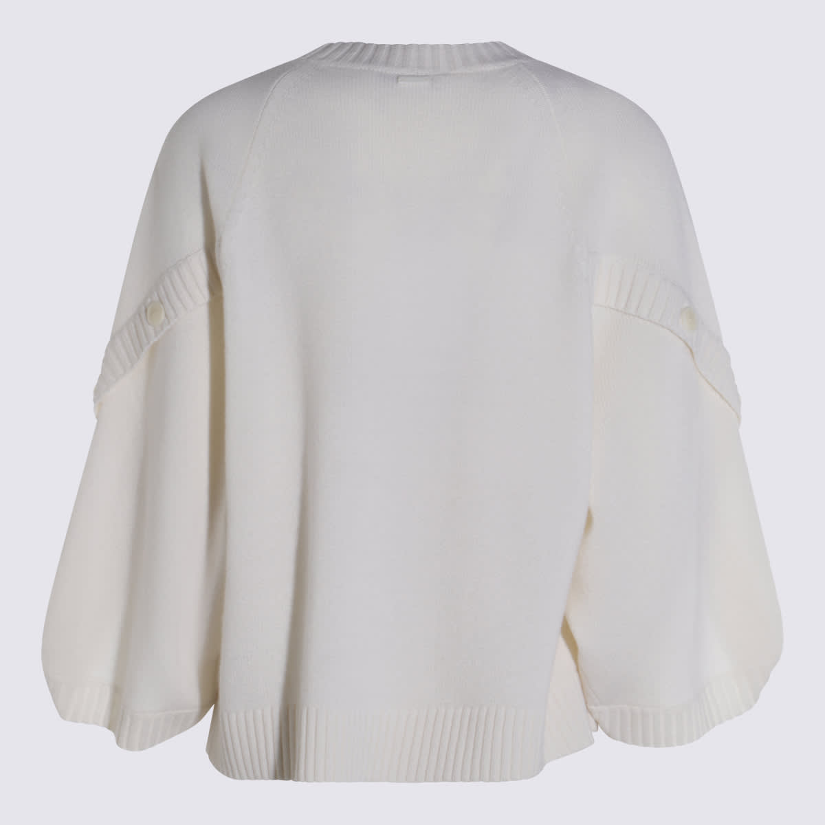 Max Mara Crossover Detail Oversized Wool And Cashmere Sweater Clothing In White