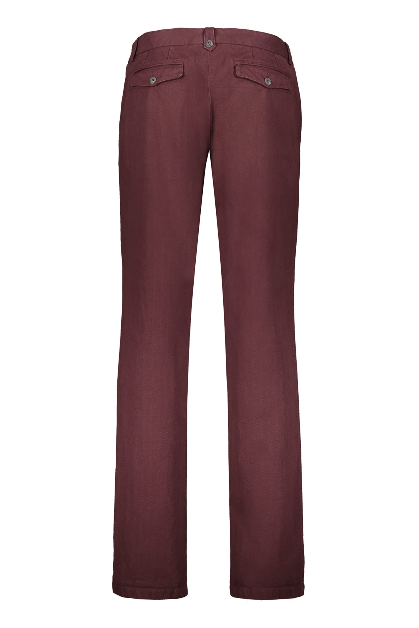 Shop Missoni Cotton Trousers In Burgundy