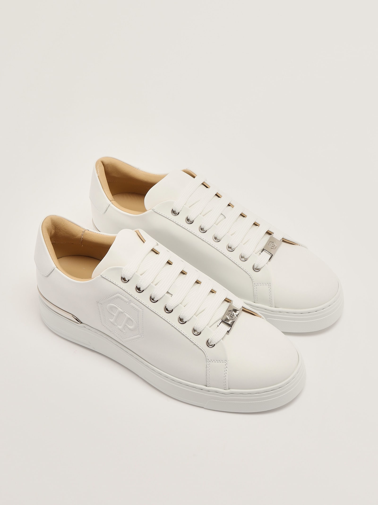 Philipp Plein Hexagon Lo-top Sneaker In Bianco