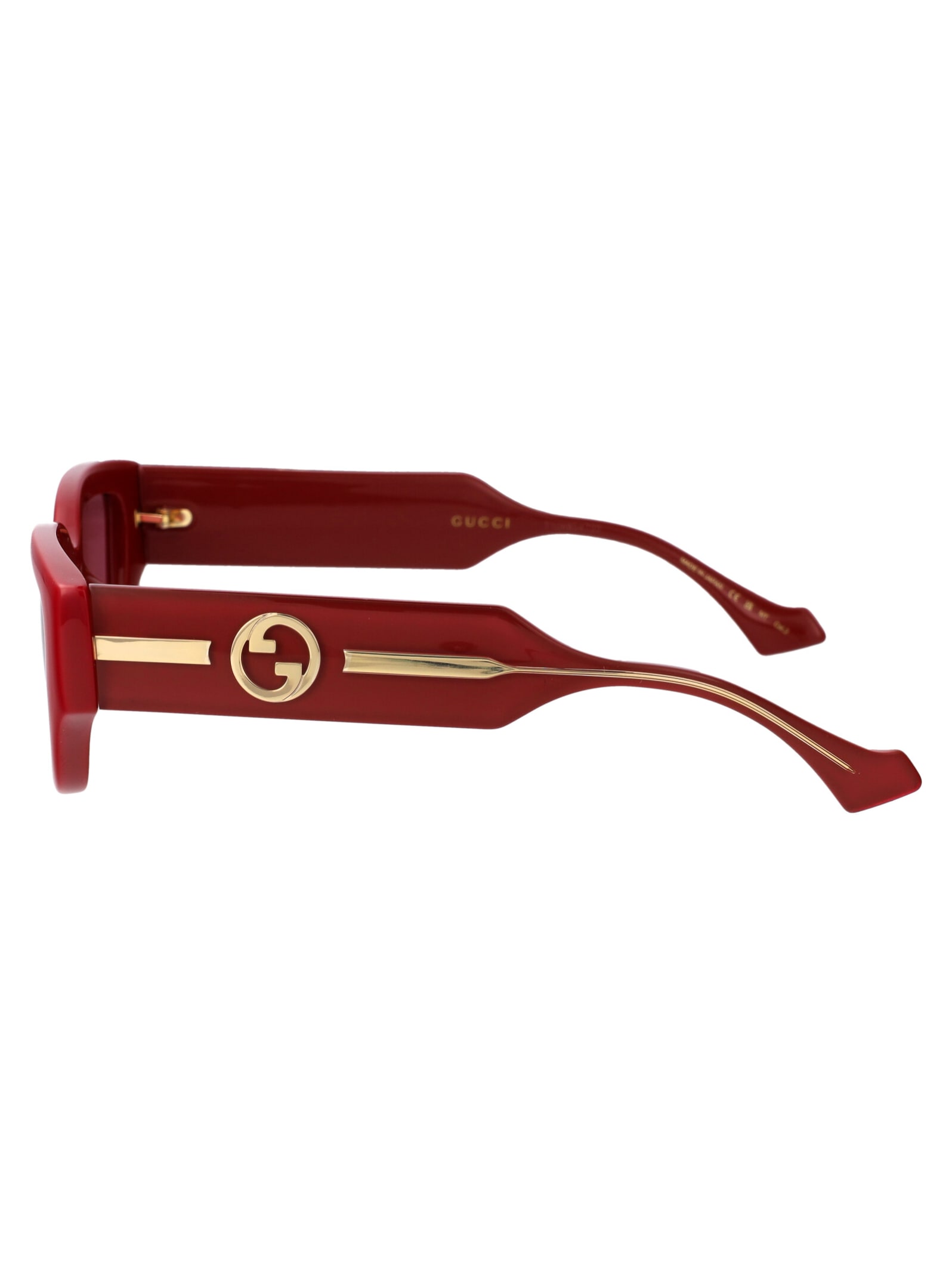 Shop Gucci Gg1558sk Sunglasses In 005 Burgundy Crystal Red