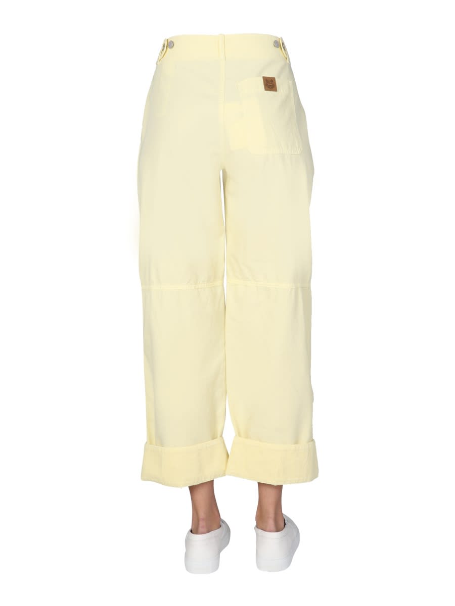 Shop Kenzo Workwear Trousers In Yellow