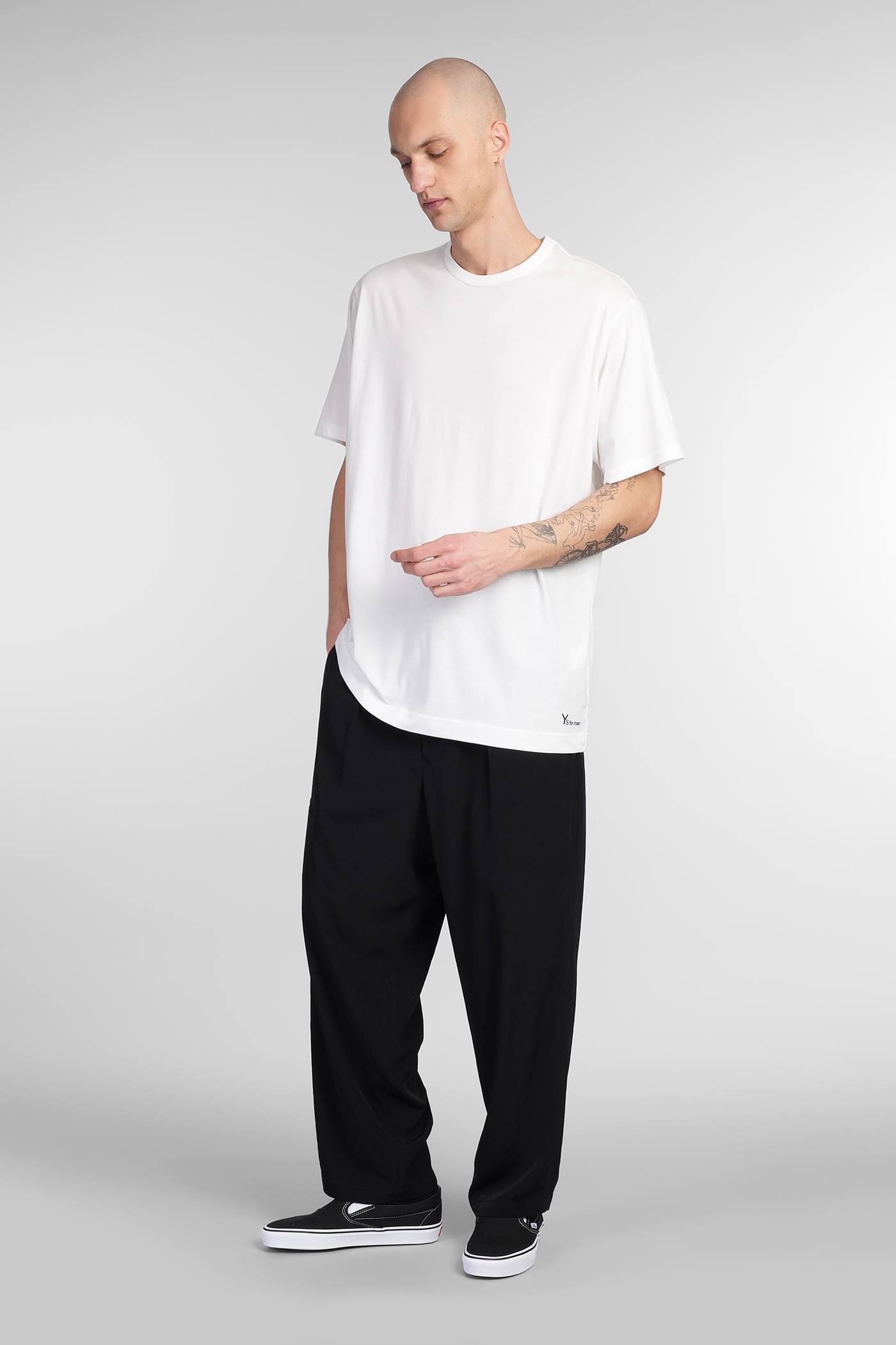 Shop Yohji Yamamoto T-shirt In White Cotton