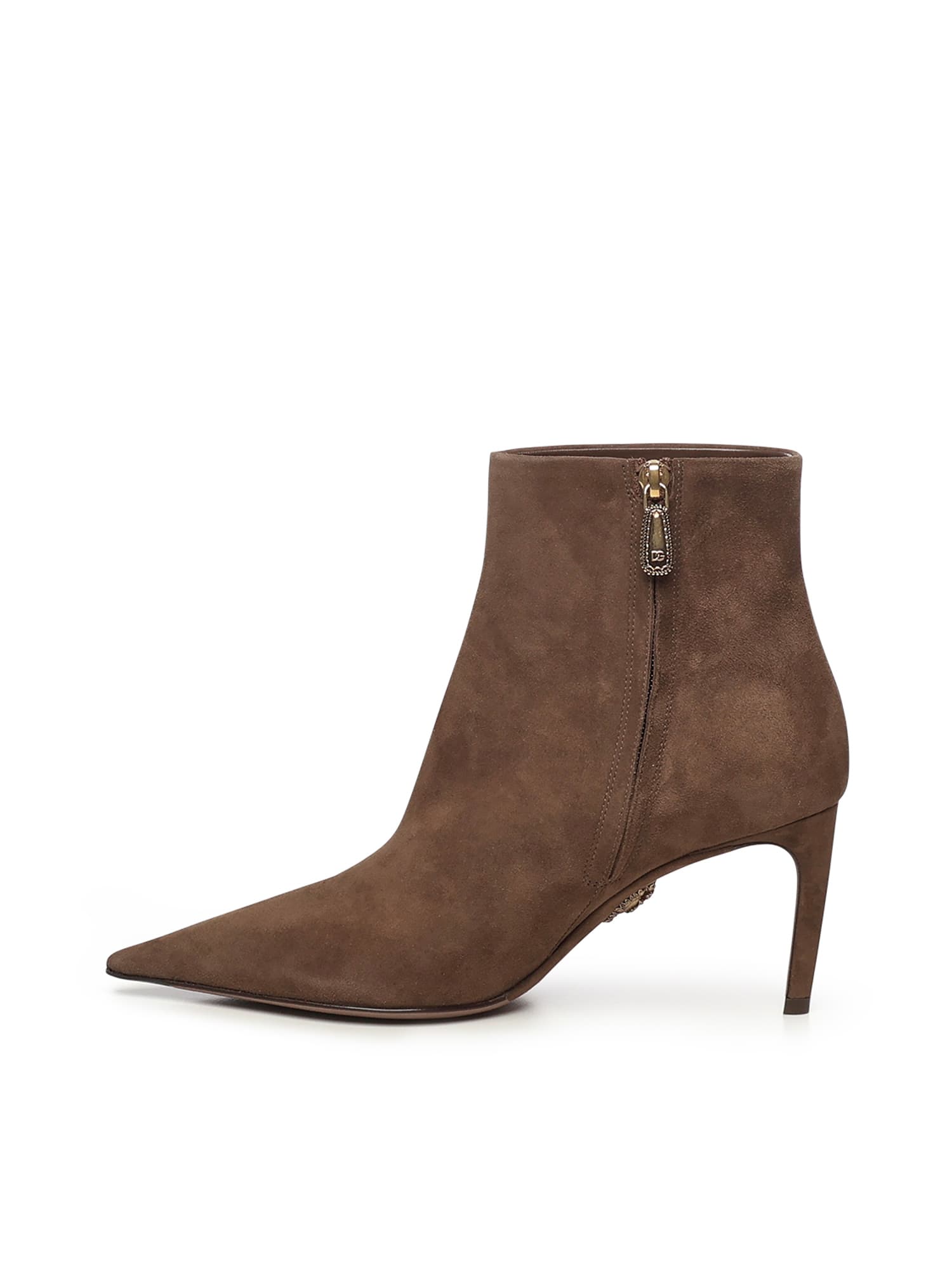 Dolce & Gabbana Devotion Ankle Boots In Brown