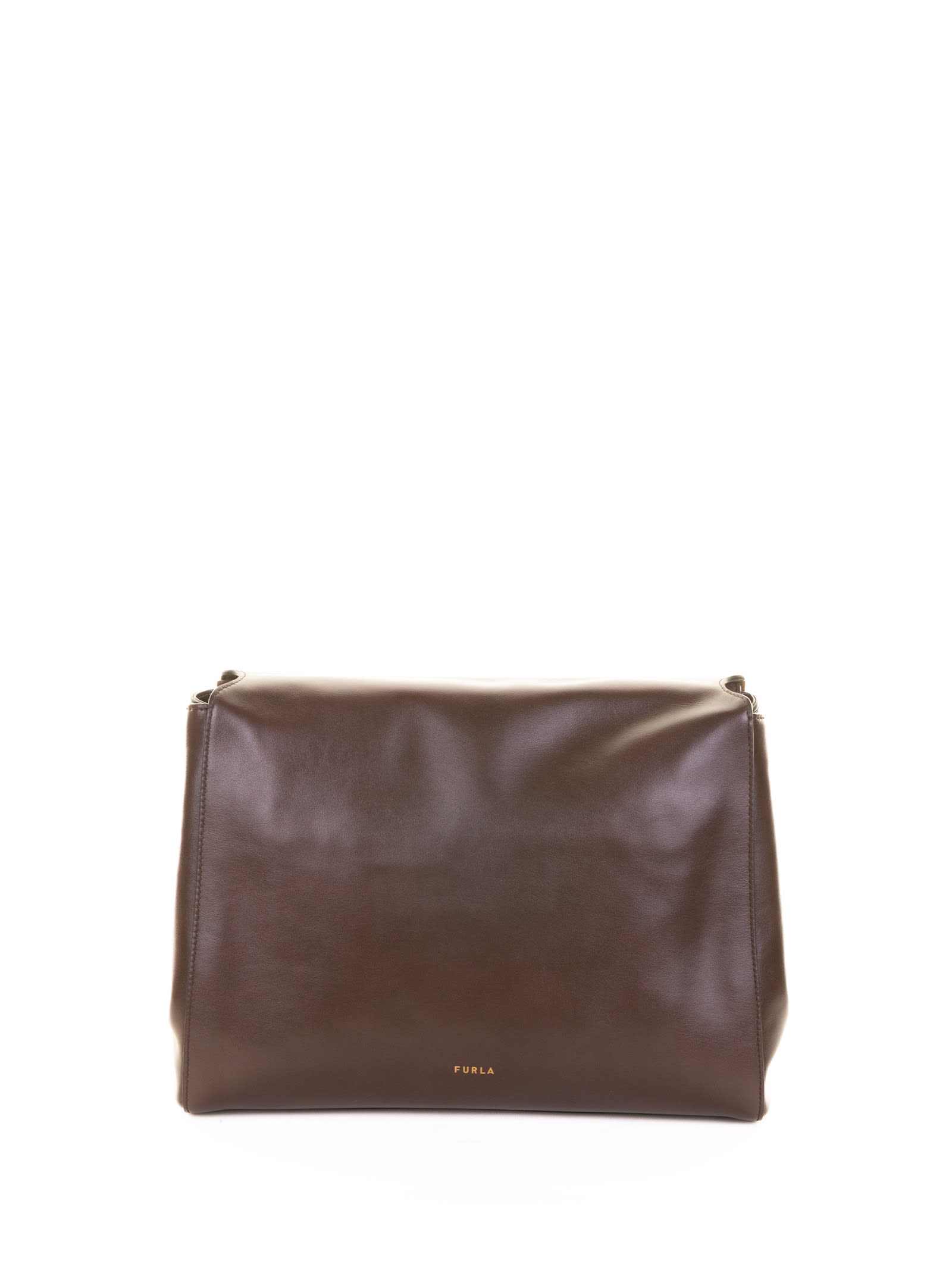 Furla Domus M Espresso Leather Shoulder Bag In Brown