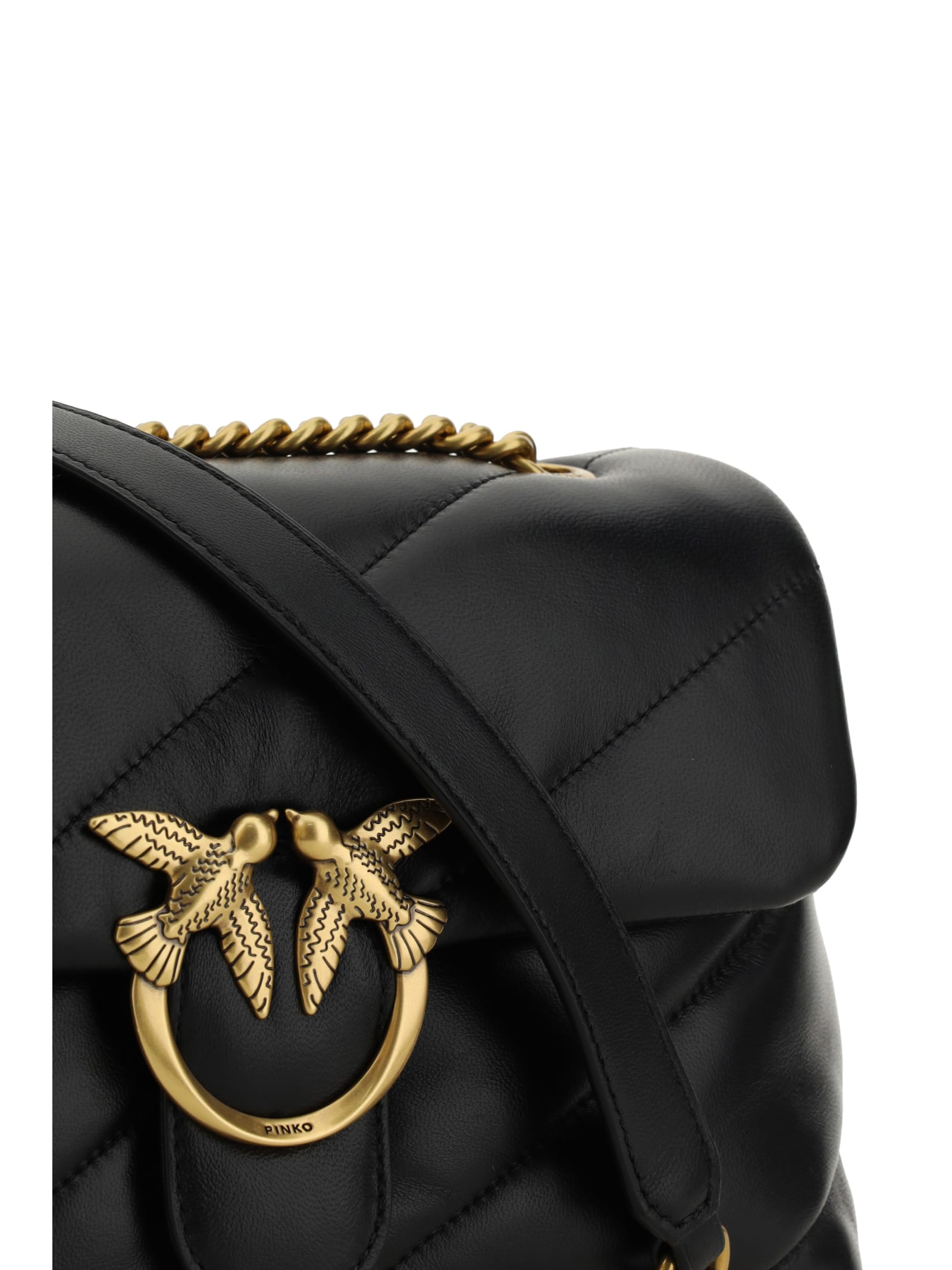 Shop Pinko Love Classic Shoulder Bag In Black