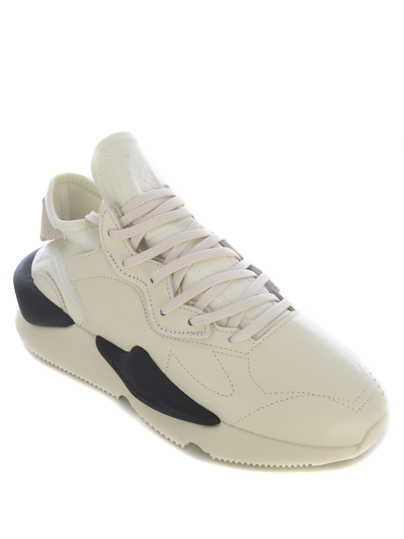 Shop Y-3 Sneakers  Kaiwa Made With Leather Upper In Beige