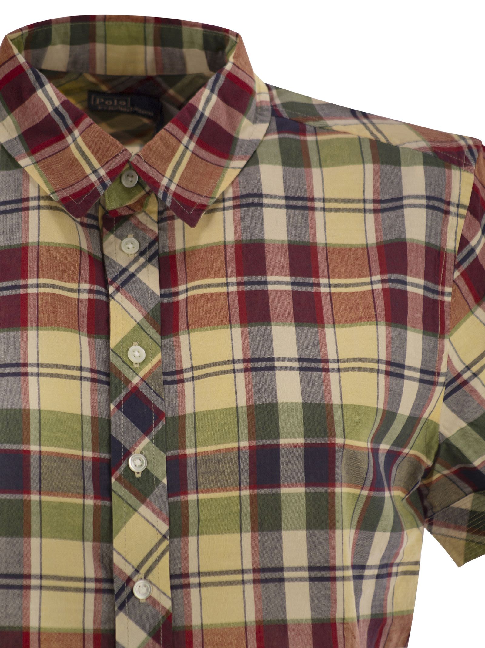 Shop Polo Ralph Lauren Short Shirt In Plaid Cotton