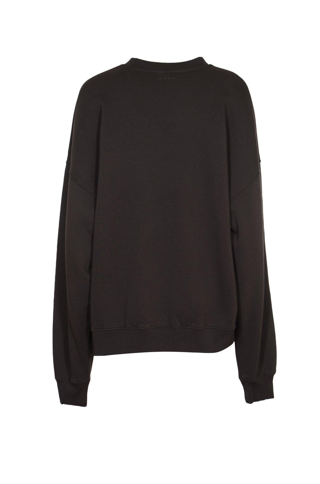 ANINE BING MILES LOGO-PRINTED CREWNECK SWEATSHIRT