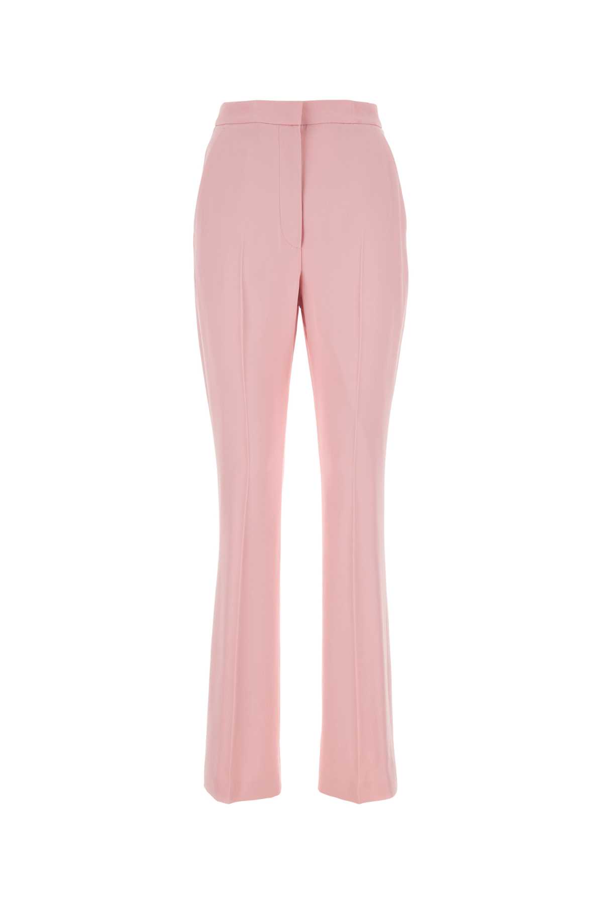 Shop Alexander Mcqueen Pastel Pink Crepe Cigarette Pant In Palepink