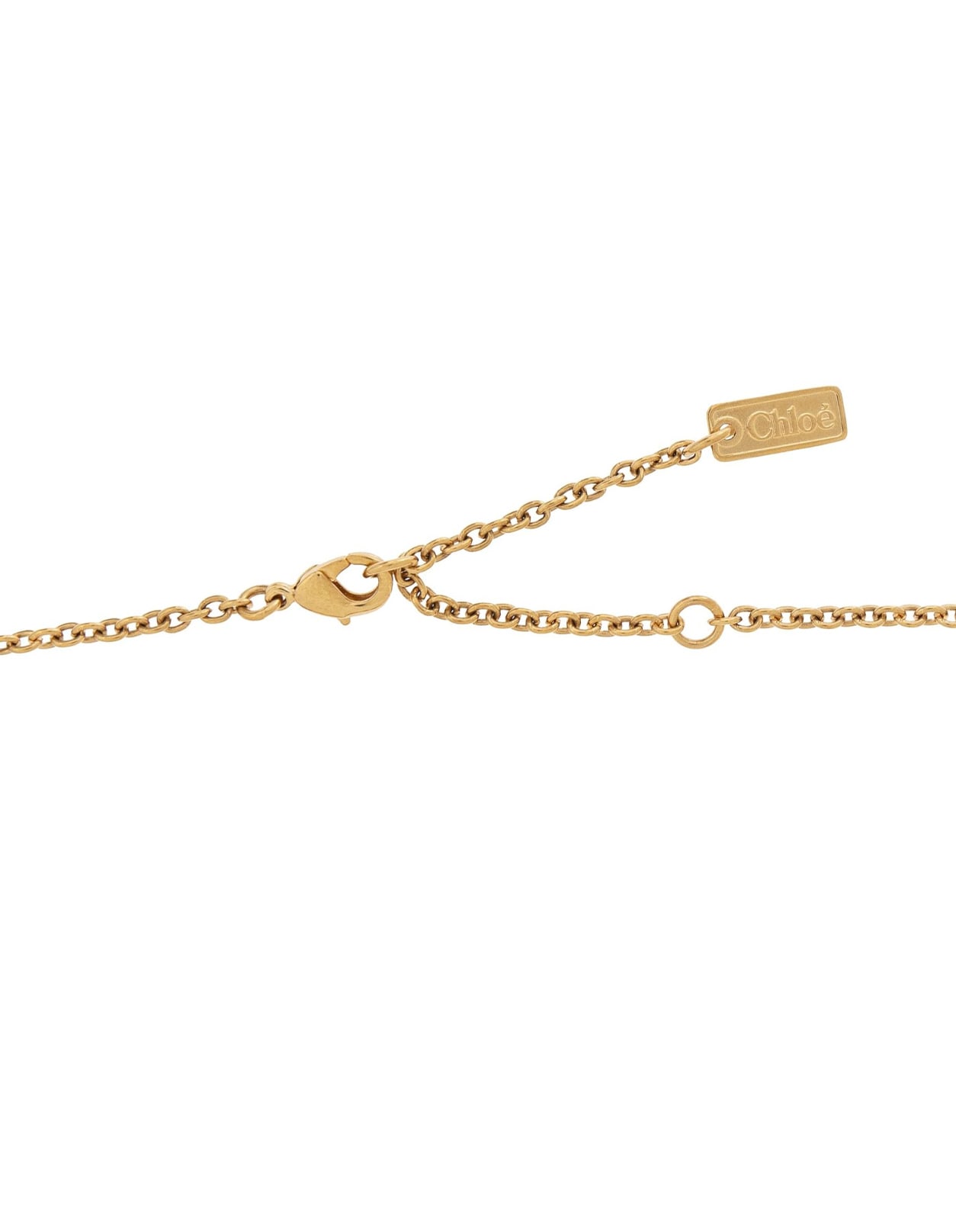 Shop Chloé Chain Necklace With Logo In Gold