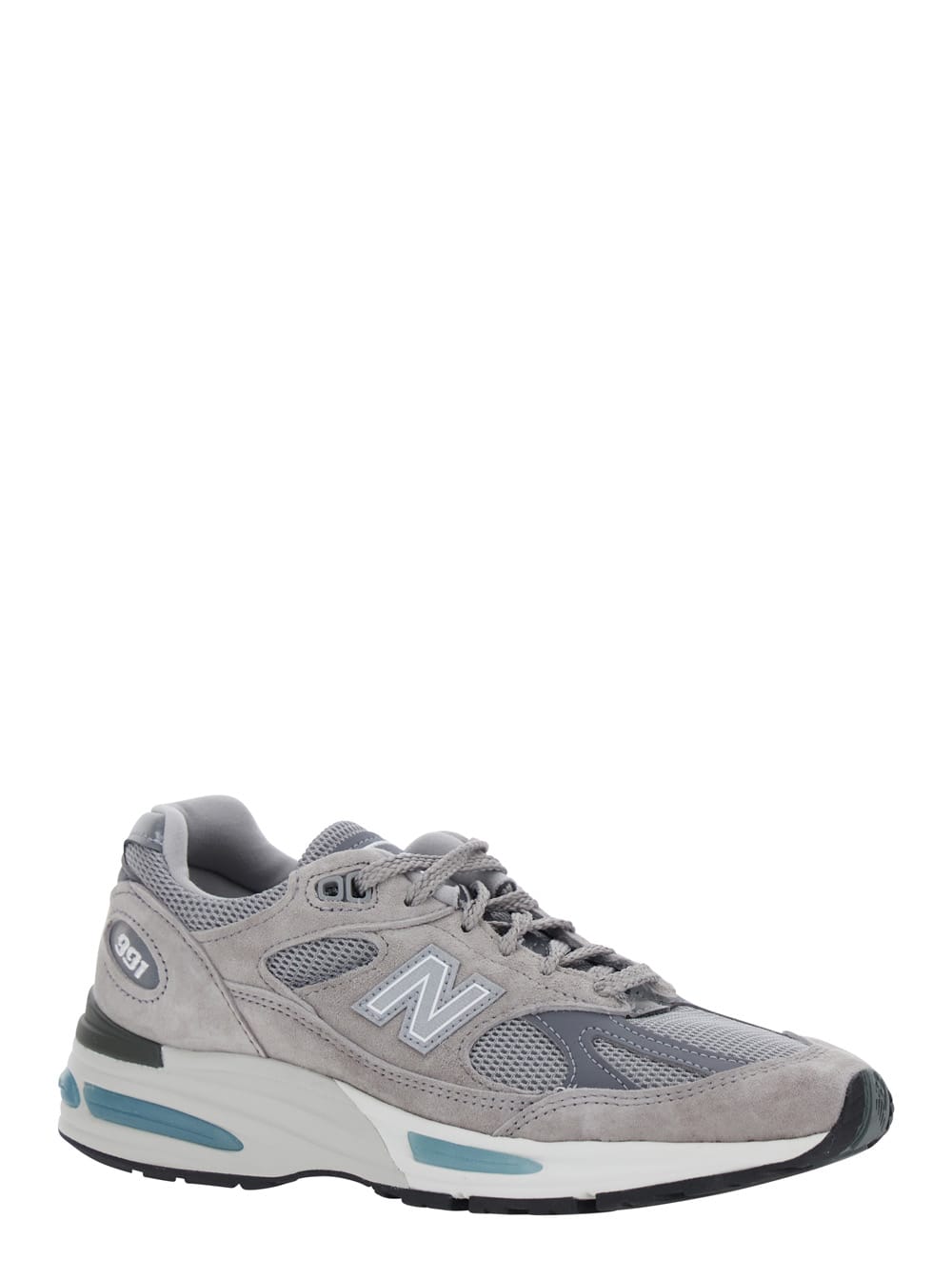 New Balance Grey Low Top Sneakers With Logo Detail In Suede And Tech Fabric Unisex