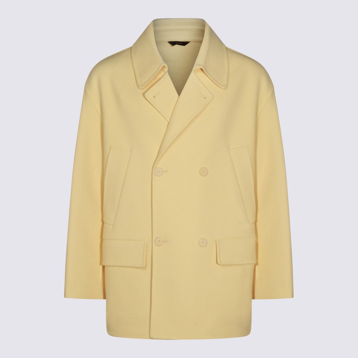 Fendi Yellow Wool Coat