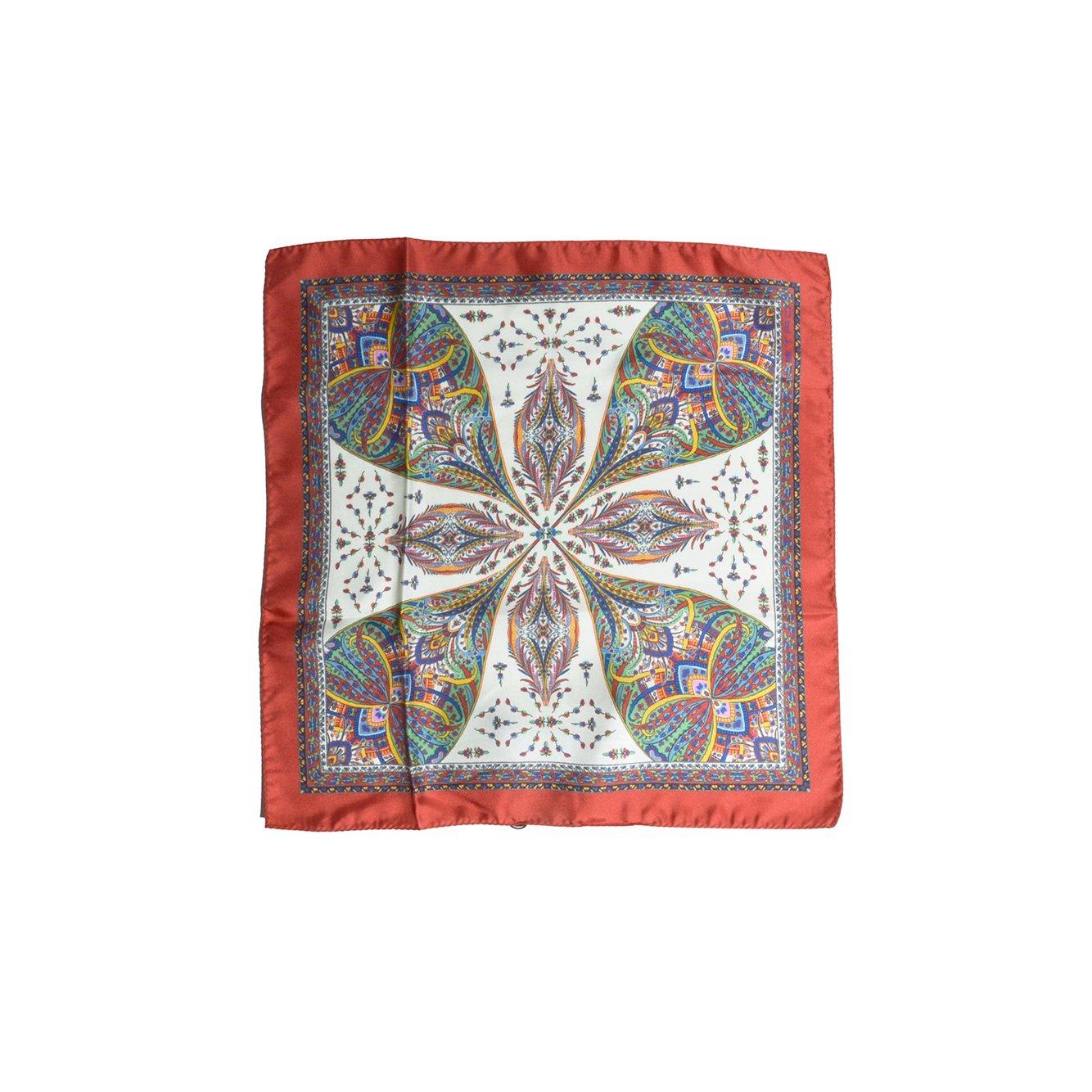 Shop Etro Pattern Silk Scarf In Rosso/multicolour