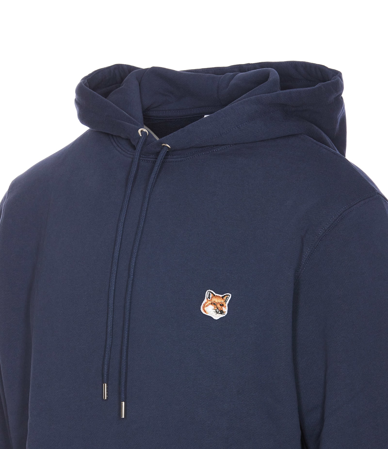 Shop Maison Kitsuné Fox Head Patch Regular Hoodie In Blue