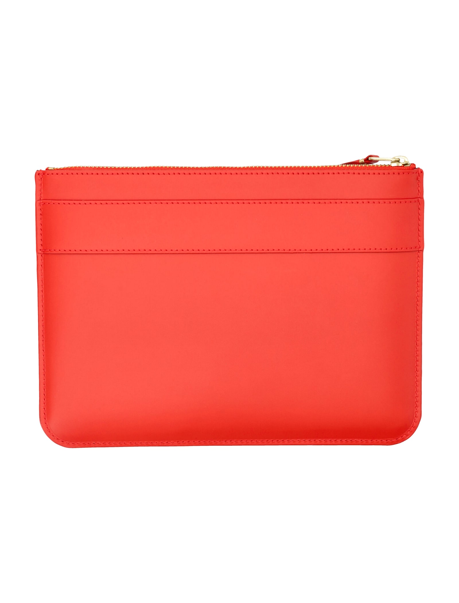 Comme Des Garçons Big Bow Leather Pouch In Red
